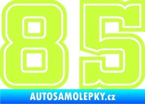 Samolepka Startovní číslo 85 typ 5 limetová