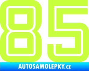 Samolepka Startovní číslo 85 typ 7 limetová