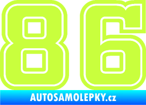 Samolepka Startovní číslo 86 typ 5 limetová