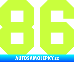 Samolepka Startovní číslo 86 limetová
