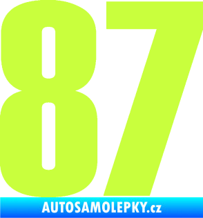 Samolepka Startovní číslo 87 typ 2       limetová