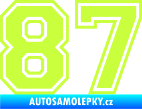 Samolepka Startovní číslo 87 typ 4 limetová
