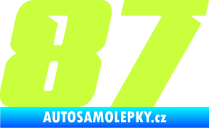 Samolepka Startovní číslo 87 typ 6 limetová