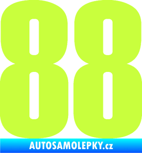 Samolepka Startovní číslo 88 typ 2        limetová