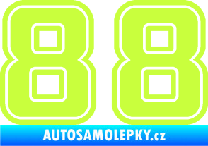 Samolepka Startovní číslo 88 typ 5 limetová