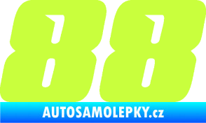 Samolepka Startovní číslo 88 typ 6 limetová