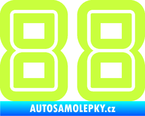 Samolepka Startovní číslo 88 typ 7 limetová