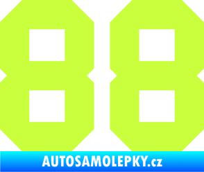 Samolepka Startovní číslo 88 limetová