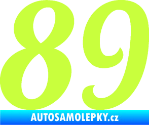 Samolepka Startovní číslo 89 typ 3  limetová