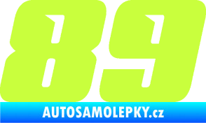 Samolepka Startovní číslo 89 typ 6 limetová