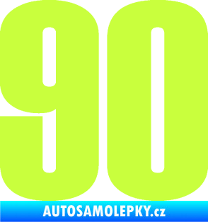 Samolepka Startovní číslo 90 typ 2          limetová