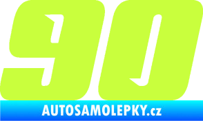 Samolepka Startovní číslo 90 typ 6 limetová