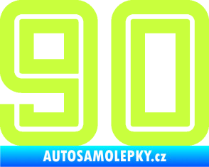 Samolepka Startovní číslo 90 typ 7 limetová