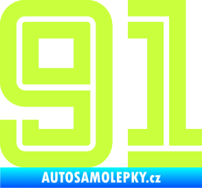 Samolepka Startovní číslo 91 typ 7 limetová
