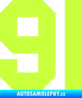 Samolepka Startovní číslo 91 limetová