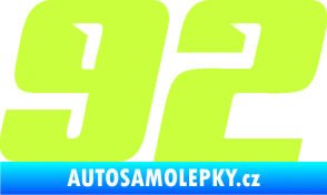 Samolepka Startovní číslo 92 typ 6 limetová