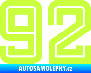 Samolepka Startovní číslo 92 typ 7 limetová