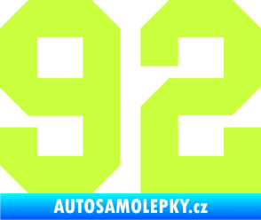 Samolepka Startovní číslo 92 limetová