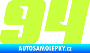 Samolepka Startovní číslo 94 typ 6 limetová