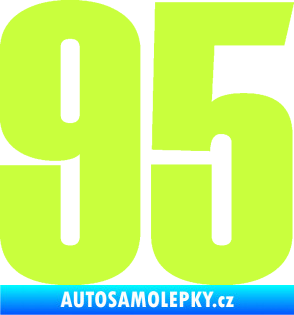 Samolepka Startovní číslo 95 typ 2     limetová