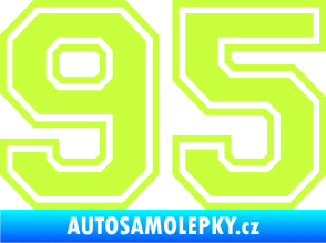 Samolepka Startovní číslo 95 typ 4 limetová