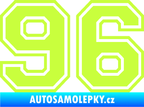 Samolepka Startovní číslo 96 typ 4 limetová