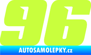 Samolepka Startovní číslo 96 typ 6 limetová