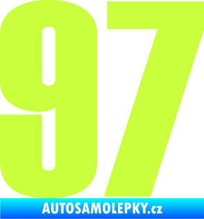 Samolepka Startovní číslo 97 typ 2 limetová
