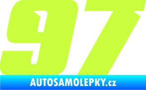 Samolepka Startovní číslo 97 typ 6 limetová