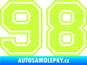 Samolepka Startovní číslo 98 typ 4 limetová