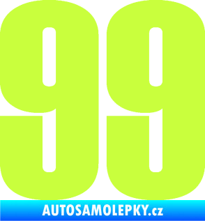 Samolepka Startovní číslo 99 typ 2      limetová