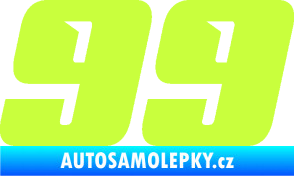 Samolepka Startovní číslo 99 typ 6 limetová