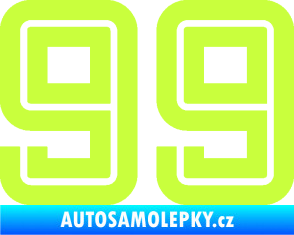 Samolepka Startovní číslo 99 typ 7 limetová