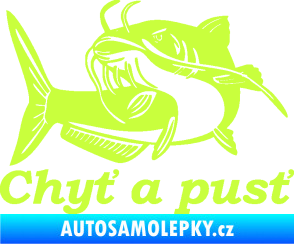 Samolepka Sumec 002 chyť a pusť levá limetová