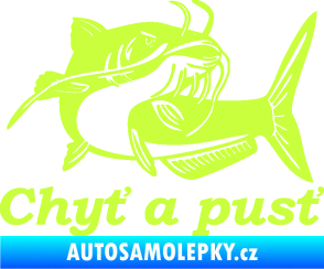 Samolepka Sumec 002 chyť a pusť pravá limetová