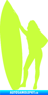 Samolepka Surfařka 001 pravá limetová