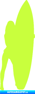 Samolepka Surfařka 002 levá limetová
