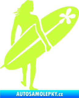 Samolepka Surfařka 003 pravá limetová