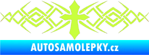 Samolepka Tetování 080 kříž limetová