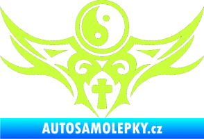 Samolepka Tetování 115 Jin a jang limetová