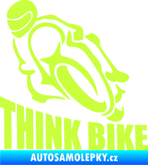 Samolepka Think bike 001 motorkář limetová