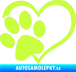 Samolepka Tlapka love levá limetová