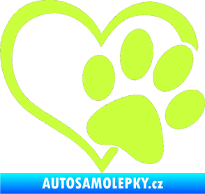 Samolepka Tlapka love pravá limetová