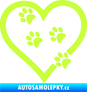 Samolepka Tlapky love 006 levá limetová