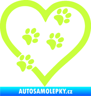 Samolepka Tlapky love 006 pravá limetová