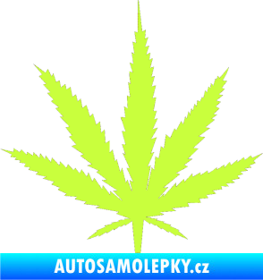 Samolepka Travka 001 lístek marihuany limetová