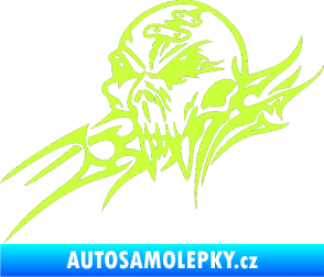 Samolepka Tribal skull levá lebka limetová