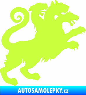 Samolepka Trojhlavý pes kerberos 002 pravá limetová