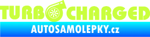 Samolepka Turbo charged nápis limetová