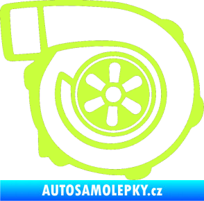 Samolepka Turbo silueta 001  pravá limetová